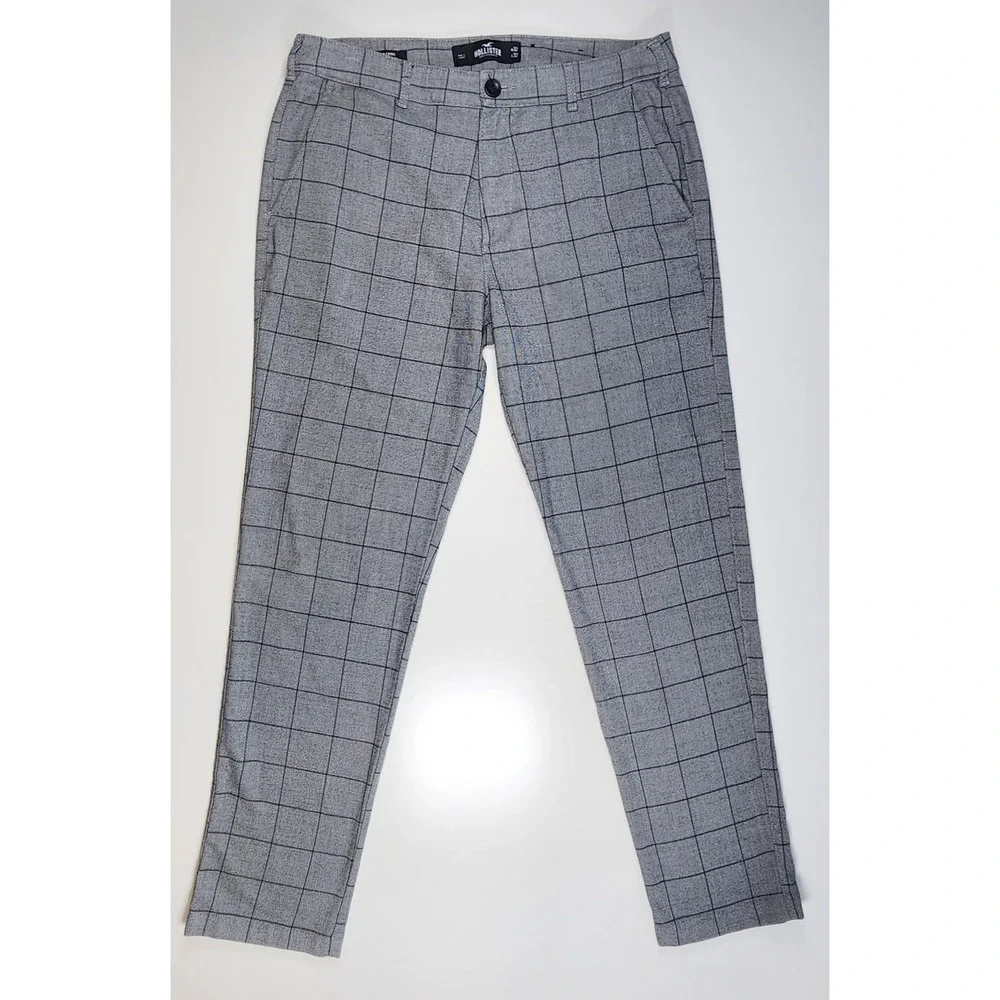 Hollister Skinny Chino Men's Pants Size‎ 32 Minimalist Y2K Plaid